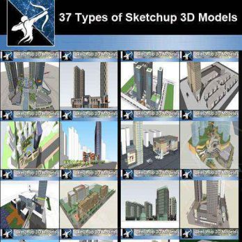 ★Best 37 Types of Commercial,Office Building Sketchup 3D Models Collection