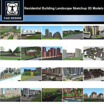 ★【Sketchup 3D Models】20 Types of Residential Building Landscape Sketchup 3D Models  V.4