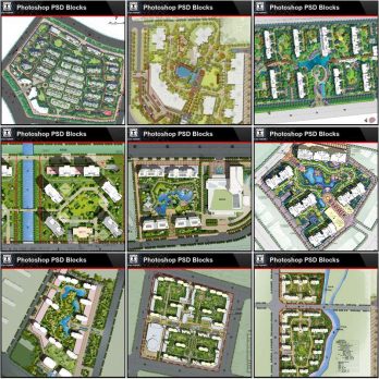 ★Best 10 Types of Residential Landscape PSD color plans Bundle (Total 1.24GB PSD Files -Best Recommanded!!💎💎)