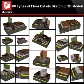 💎【Sketchup Architecture 3D Details】60 Types of Floor Details Sketchup 3D Models